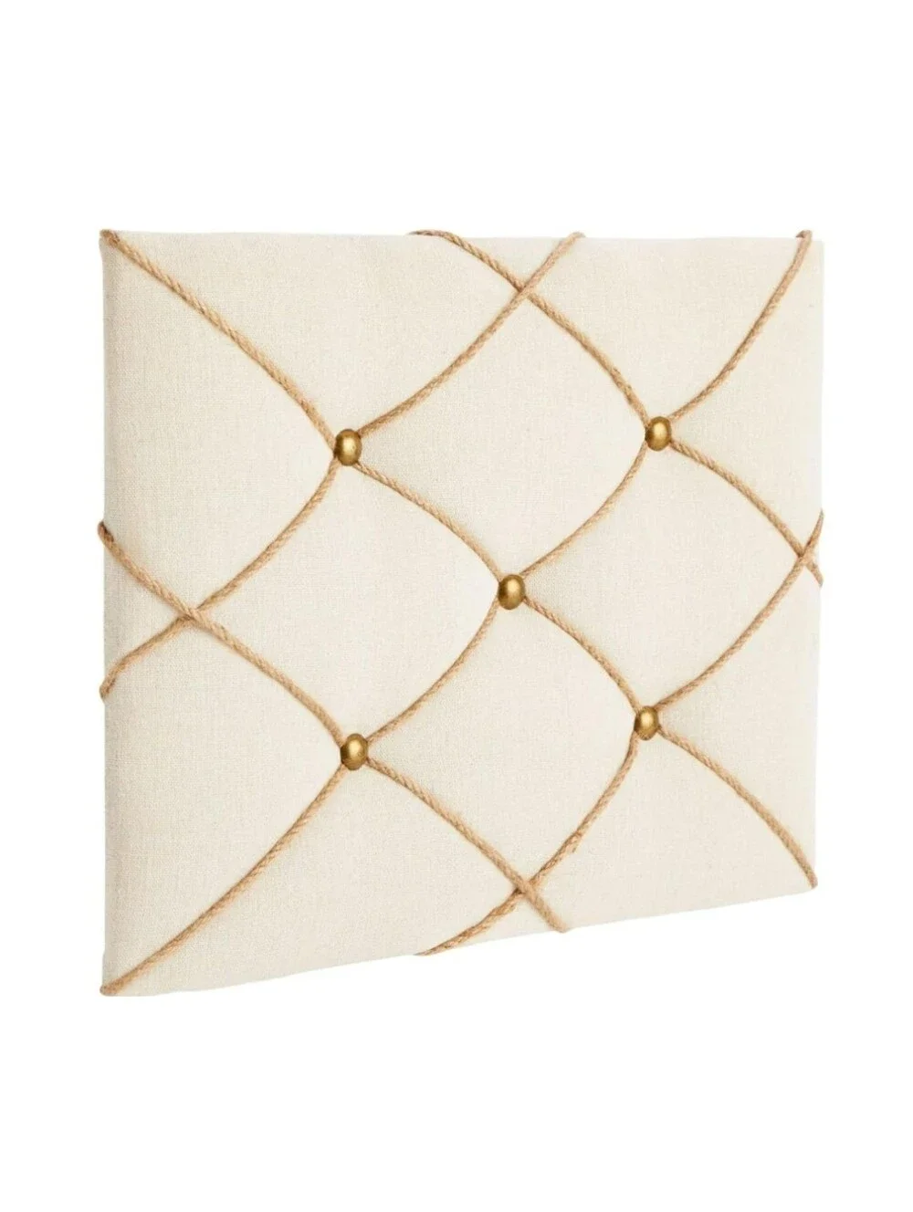 Farmlyn Creek NWT Button Tufted Canvas Bulletin Board Jute Detail Cream/Natural
